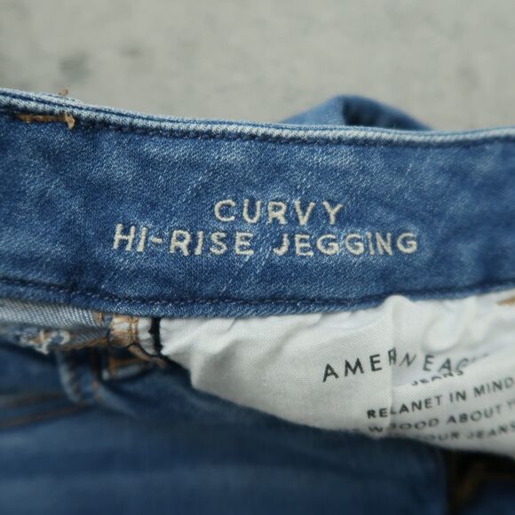 American Eagle Jeans Women's Size 4R Blue High-Rise Jegging Denim 27" Inseam - Picture 11 of 16